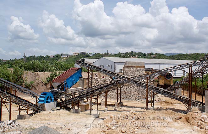 250TPH river stone sand crushing line in Jamaica 