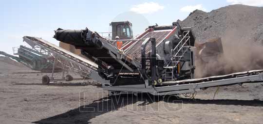 Мобильный гученичный виброционный грохот Y2S1848GL успешно установлен и начинает работать