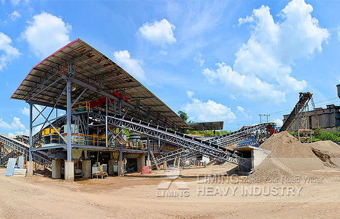 250TPH river stone sand crushing line in Jamaica