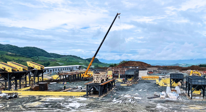 Installation d'une usine de concassage d'antimoine de 500 t/h en cours au Myanmar